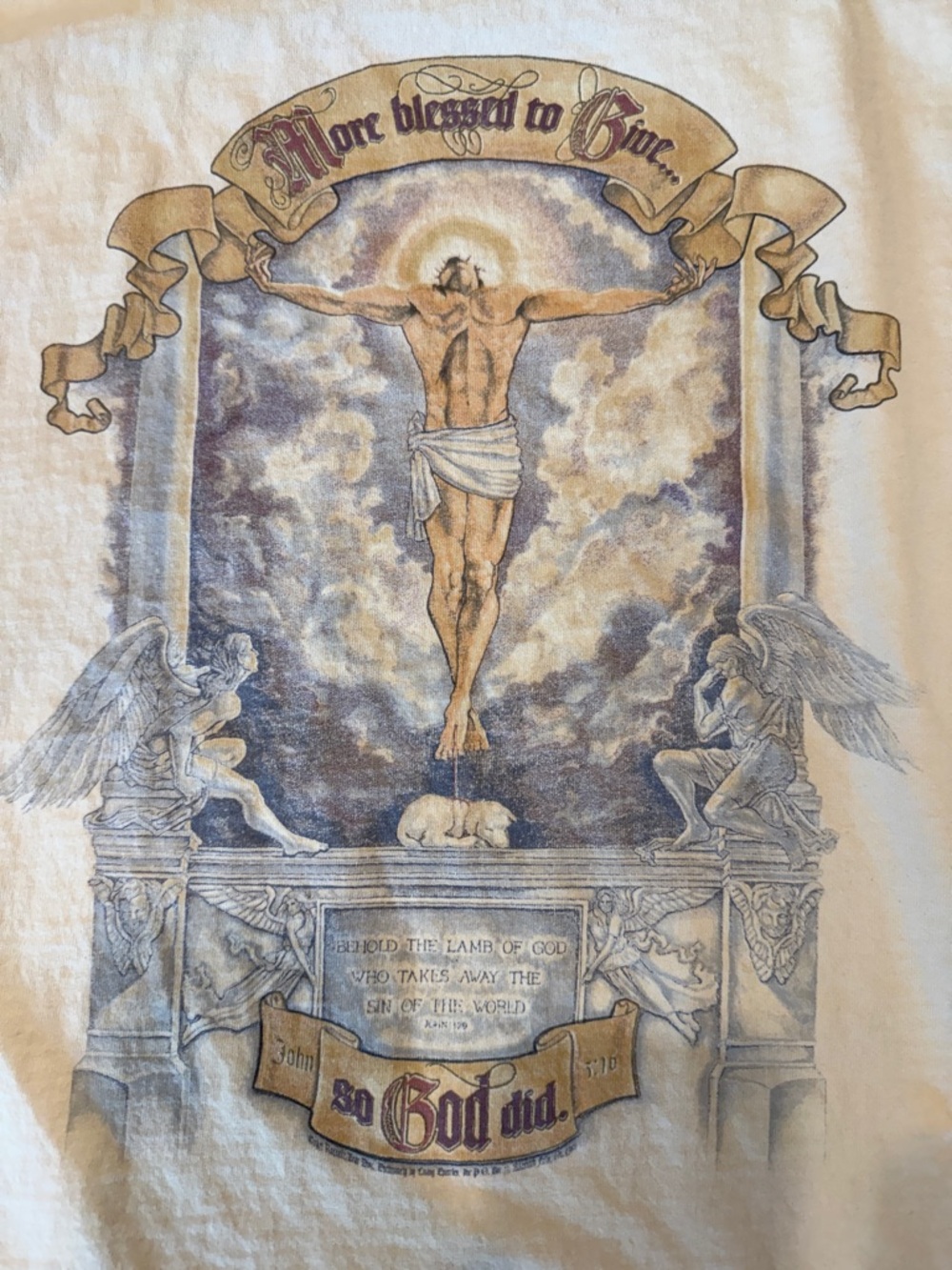 Behold the Lamb Of God Vintage Living Epistles Shirt John 3:17 L XL 90s Jesus